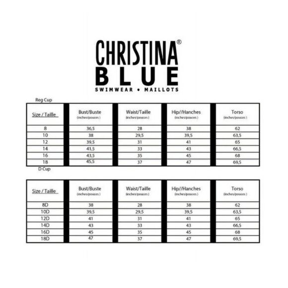 NEW Colorful Sz 12 Adjustable Straps Built in Bra 1 Pc Swimsuit CHRISTINA BLUE - Picture 5 of 5